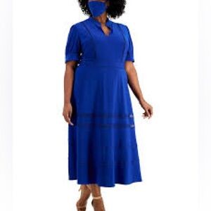 Taylor Royal Blue Maxi Dress with V-Neck